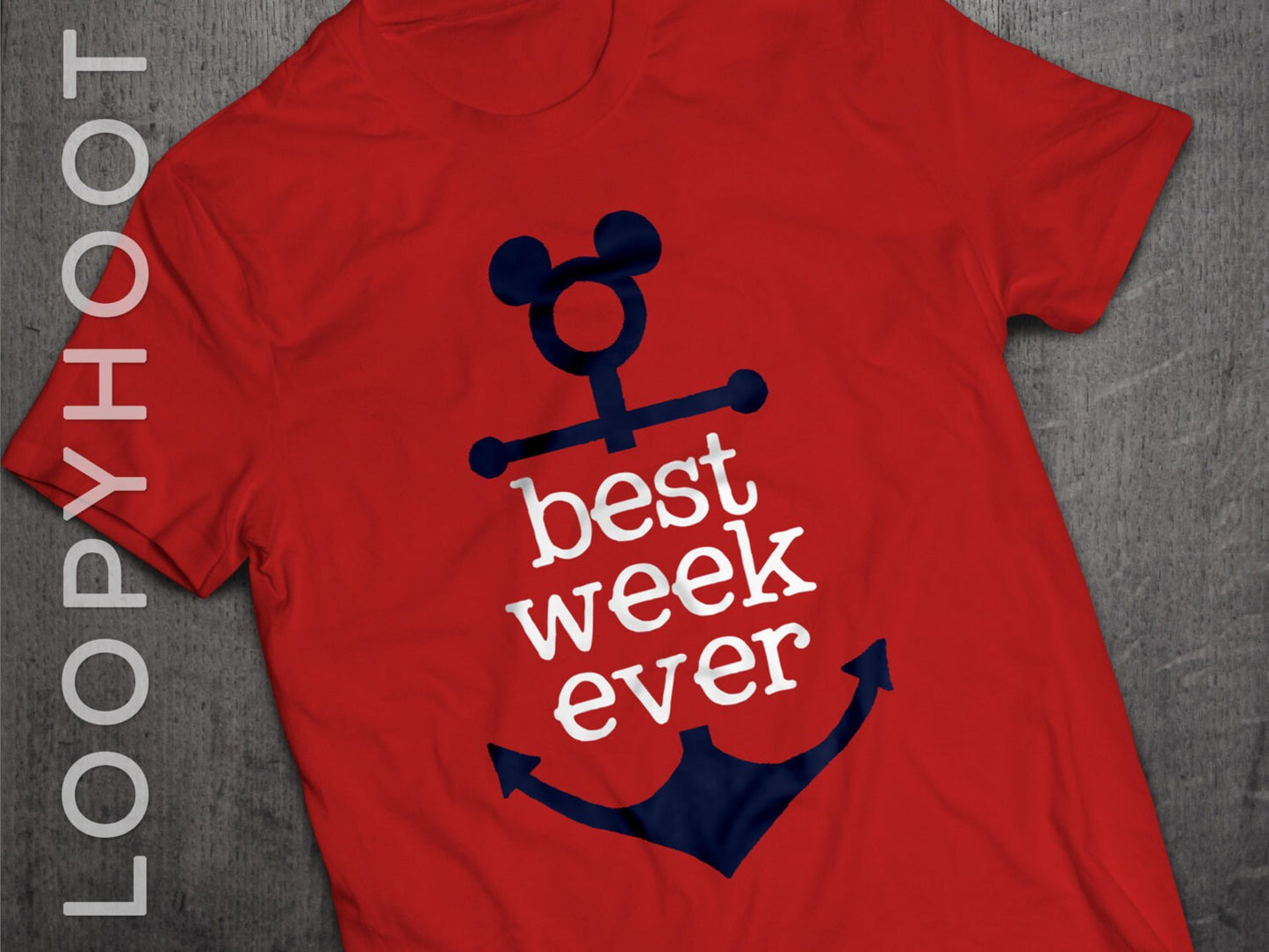 Disney Cruise Shirts "Best Week Ever" Mouse Anchor Family Vacation shirt in RED